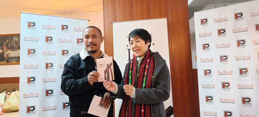 Poet and author, Dr Easterine Kire launching the book ‘Falling in Love all over again’ by Azahto Kiba in Kohima on January 12. (Morung Photo)